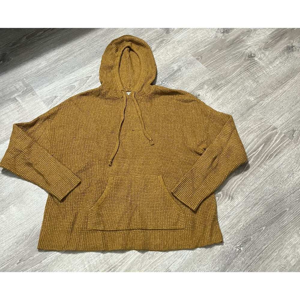 Aerie Chunky Knit Hoodie Golden  Oversized Women's Size Small